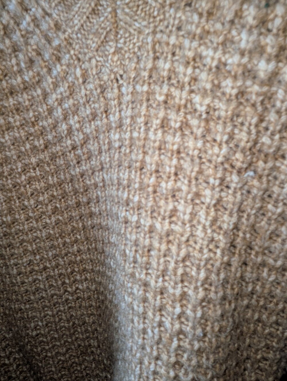 American Eagle Outfitters V-Neck Waffle Knit Sweater - Camel Brown - Picture 3 of 5